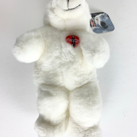 Vintage Coca Cola Polar Bear Plush 1998 New With Tags White Red Logo - Picture 8 of 15
